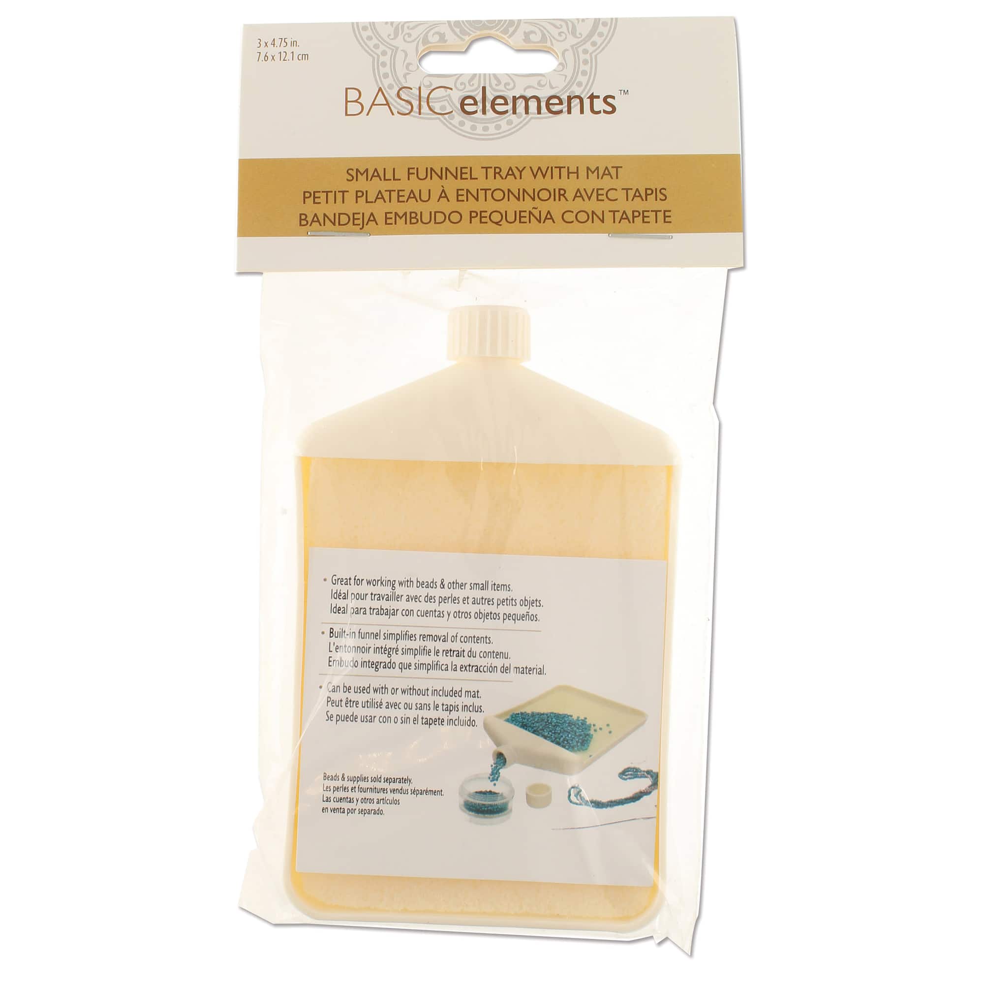 The Beadsmith® BASIC elements™ Small Funnel Tray with Mat